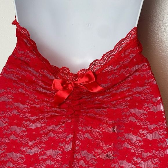 Chic Lover Red Lace Baby Doll with G String Size 3XL - Picture 5 of 7
